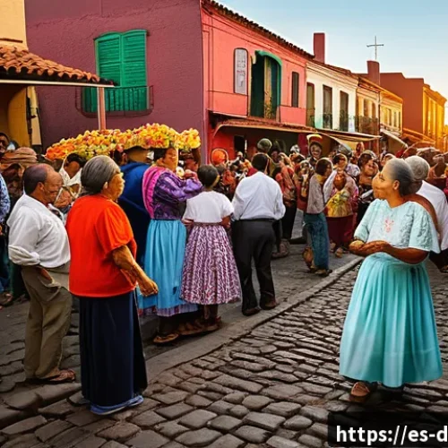 Home 28 컨텍스트 기반으로 만나는 지역 주민 이야기 - A vibrant neighborhood festival scene in a traditional Latin American barrio during the patron saint...